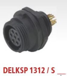 DELKSP1312/S3 with cap - DELTRON Panel-mount socket 3P IP68 SPQ:10